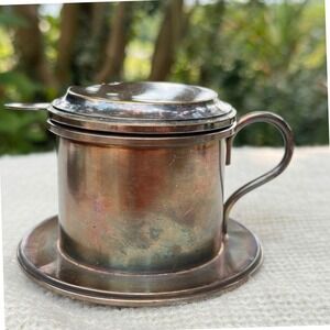Vintage Single Cup Coffee Filter Vietnamese Phin French Cafe Filtre Drip 3.5in